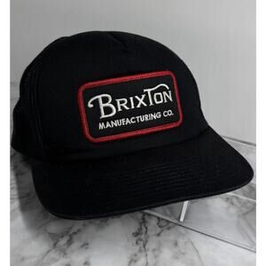 BRIXTON Trucker Hat Cap Snapback Mesh Patch Black Red